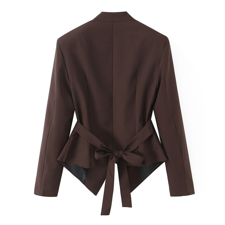 Women's fitted blazer with asymmetric hem and wrap detail Mune Fashion