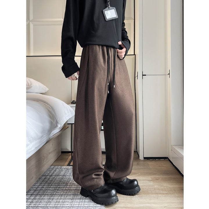 Men's Loose Lounge Pants with Elastic Waistband, Drawstring, and Soft Jersey Material Mune Fashion