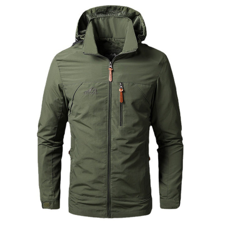 Men's lightweight water-repellent softshell jacket with hood and safety zipper Mune Fashion