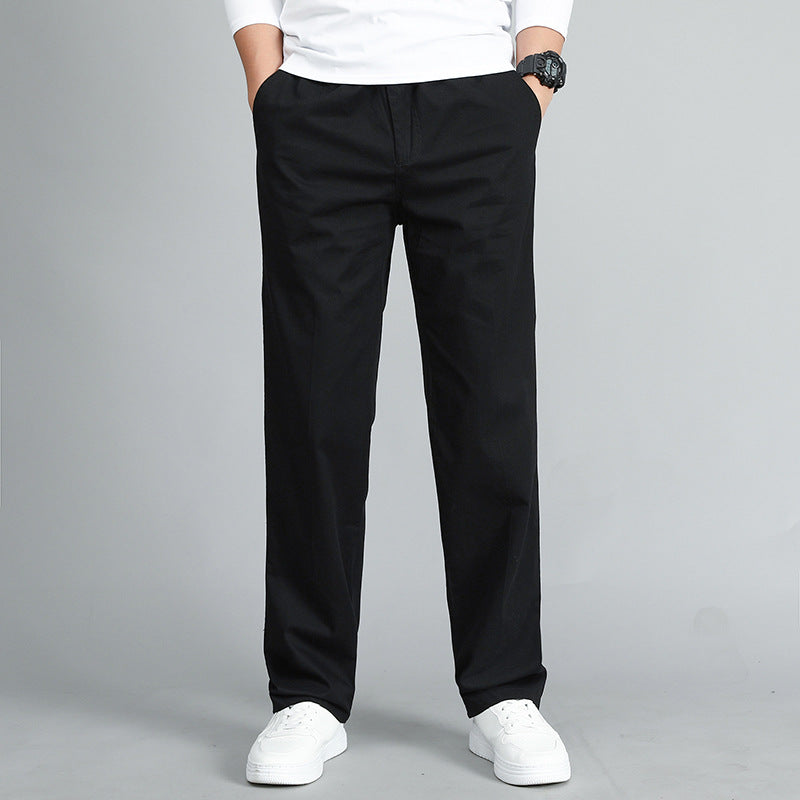 Men's Relaxed Fit Cotton Chino Pants with Elastic Waistband and Side Pockets Mune Fashion