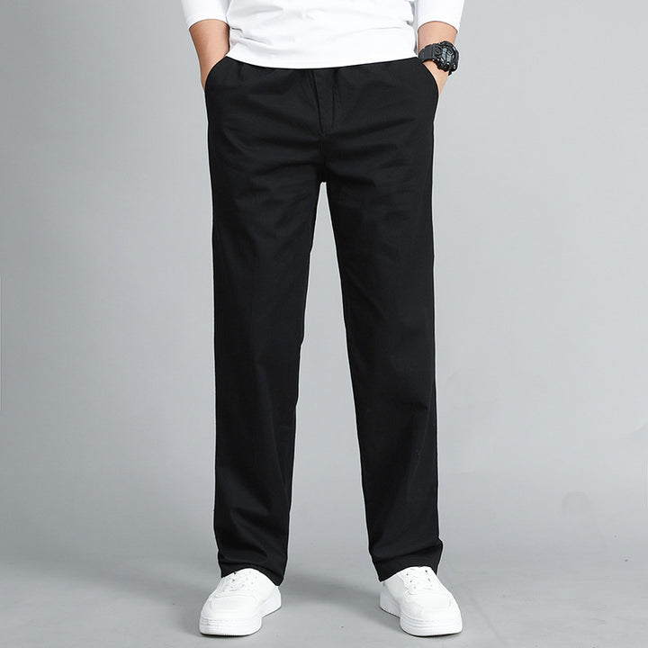 Men's Relaxed Fit Cotton Chino Pants with Elastic Waistband and Side Pockets Mune Fashion