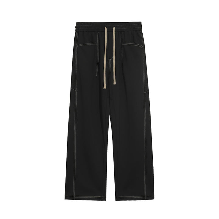 Women's Wide Palazzo Trousers with High Elastic Waistband & Drawstring Mune Fashion