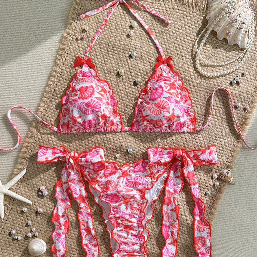 Women Triangle Bikini with Ruffle Details Mune Fashion