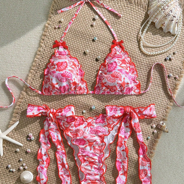 Women Triangle Bikini with Ruffle Details Mune Fashion