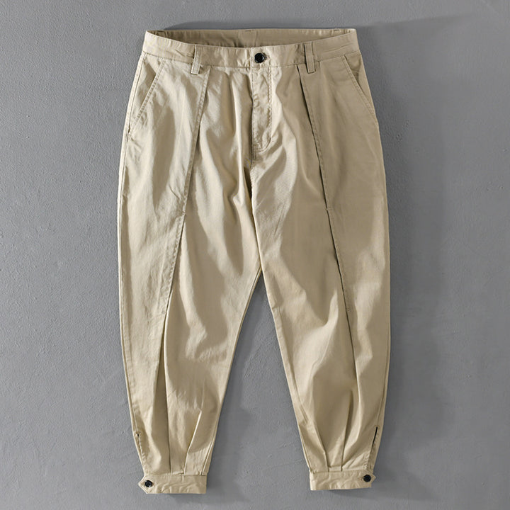 Men's tapered cargo pants with pleats and adjustable ankle straps Mune Fashion