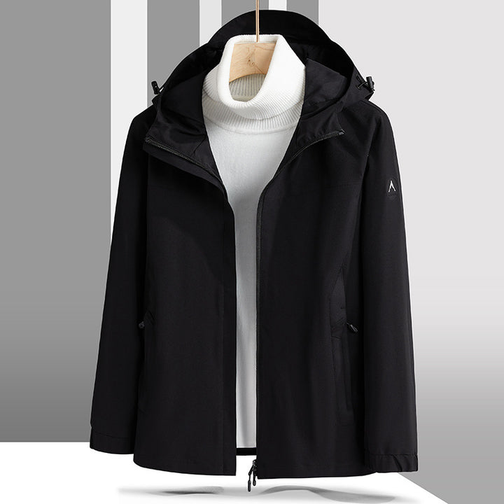 Men's Lightweight Technical Softshell Jacket with Adjustable Hood and Minimalist Athletic Fit Mune Fashion