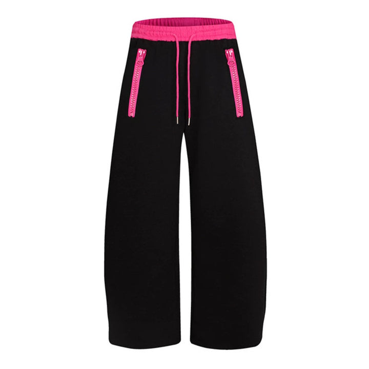 Ladies wide lounge pants with high comfort waistband, drawstring and zip pockets Mune Fashion