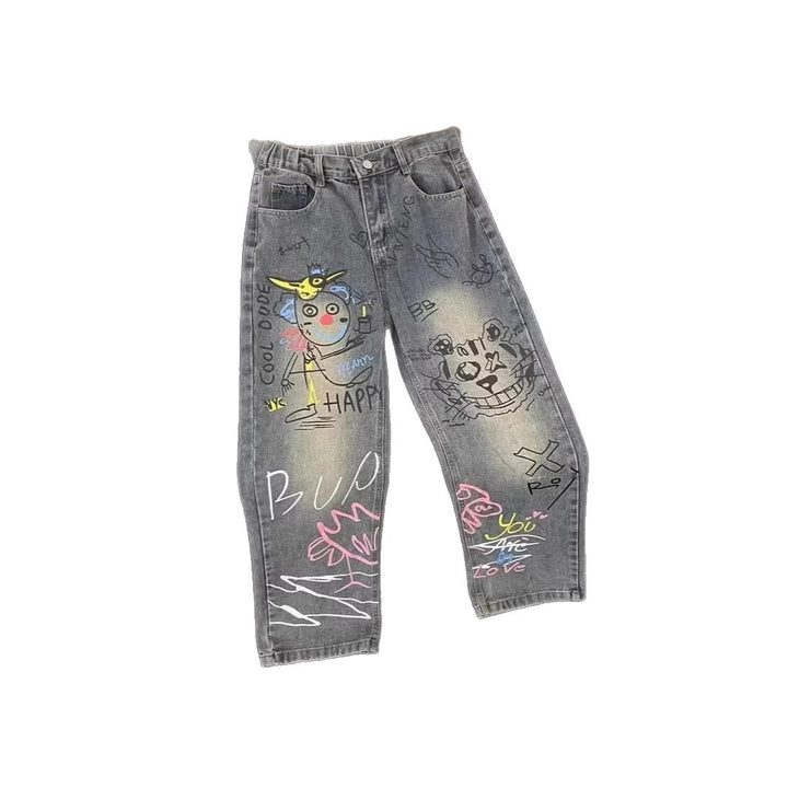 Ladies Fashion Jeans with Creative Graphic Print Mune Fashion
