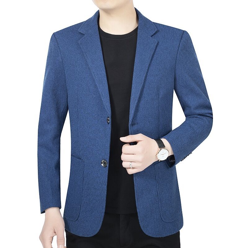 Men's Tailored Wool Blend Blazer in Casual Style with Patch Pockets Mune Fashion