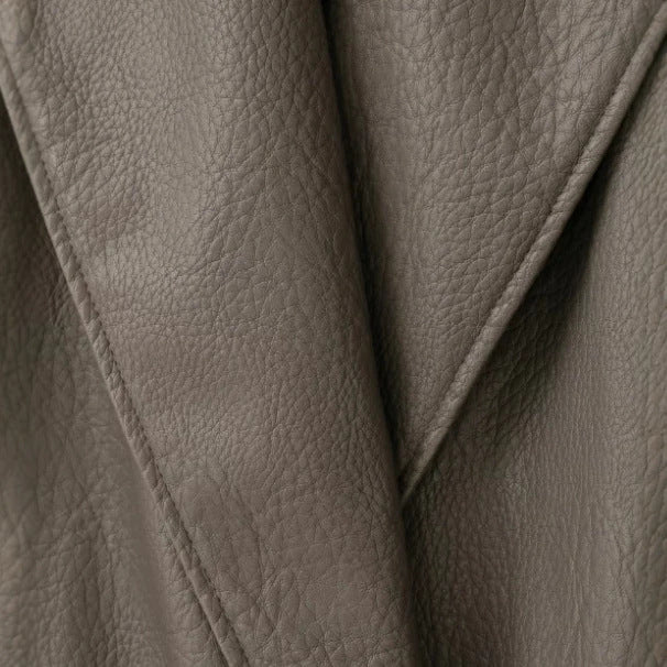 Women's Short Cut Faux Leather Bomber Jacket with Wide Shawl Collar Mune Fashion