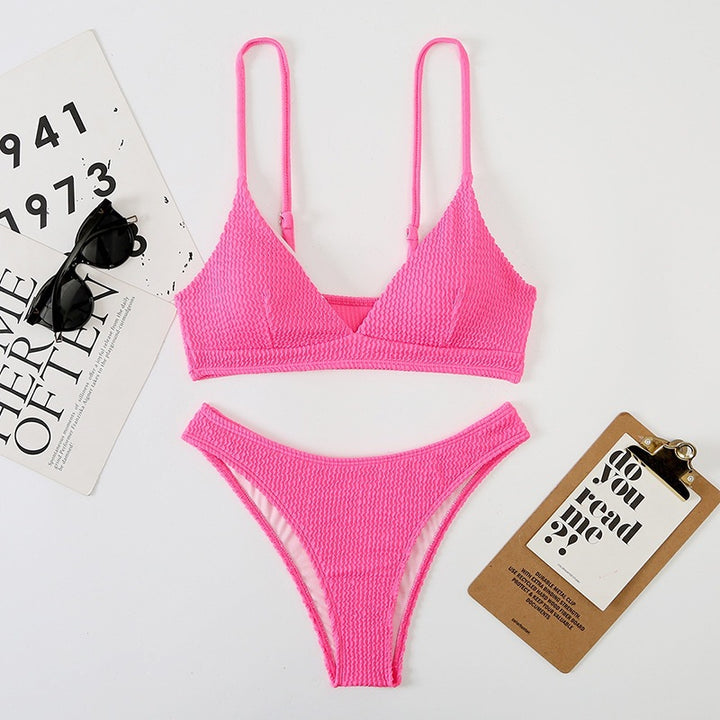 Women's Triangle Bikini with Textured Fabric Mune Fashion