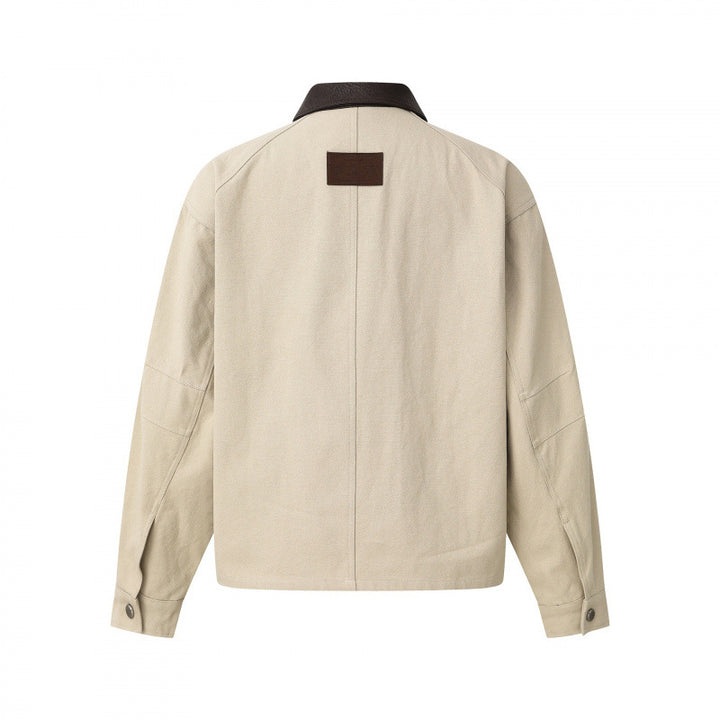 Unisex Kastige Canvas Blouson Jacket with contrasting cord collar and patch flap pockets Mune Fashion
