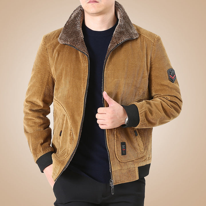 Men's Casual Cord Jacket with Fleece Lining Mune Fashion