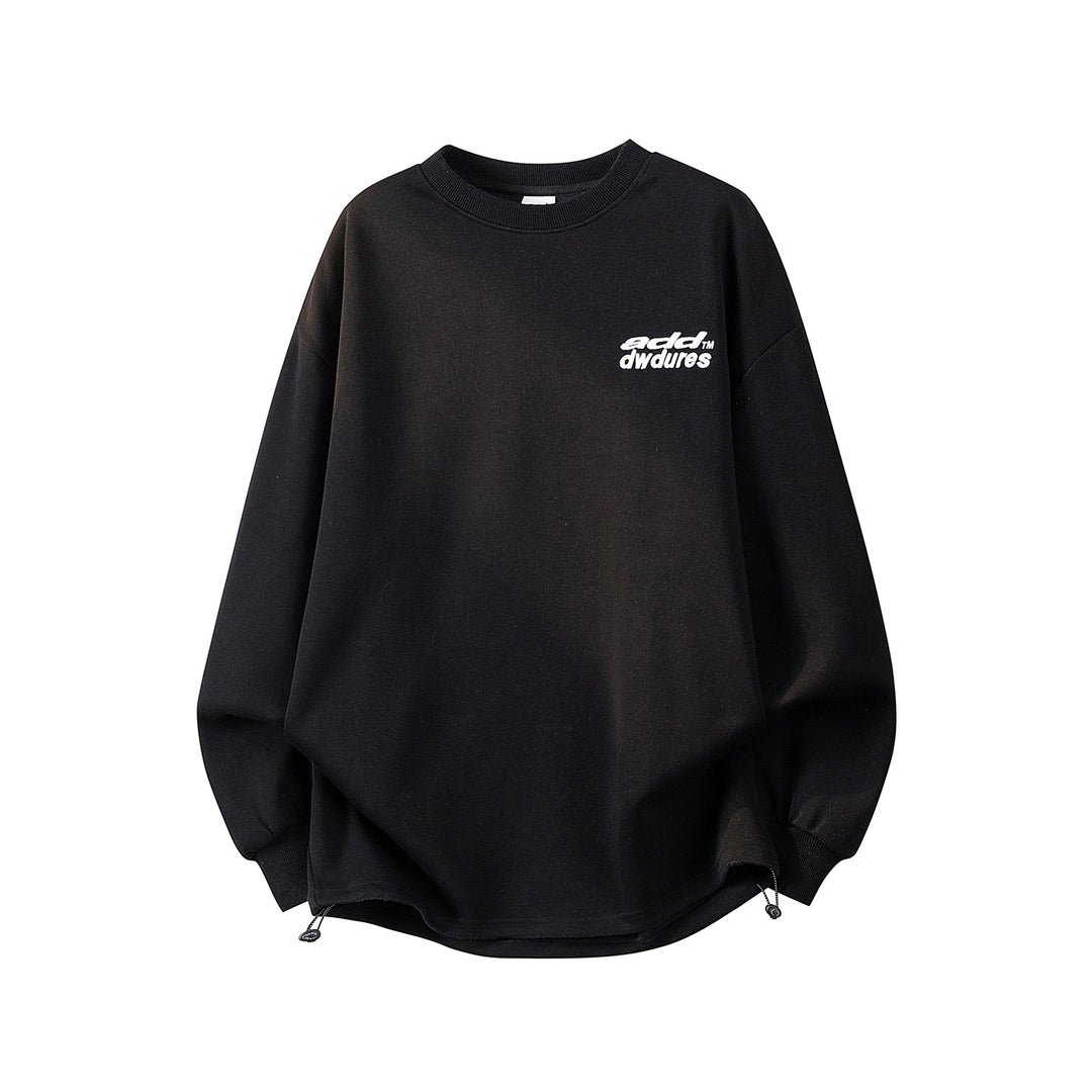 Women's Oversized Sweatshirt with Embroidered Logo, Rounded Hem & Dropped Shoulder Mune Fashion
