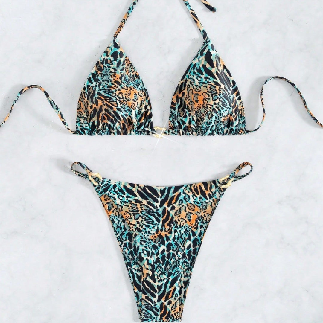 Women's Triangle Bikini with Exotic Animal Print Mune Fashion