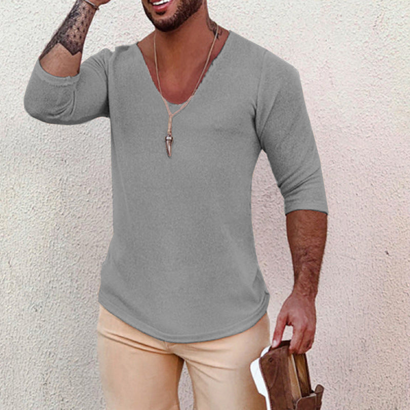 Men's V-neck Shirt with innovative structure design Mune Fashion