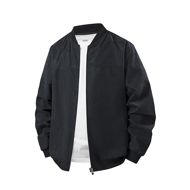 Herren Leichte Bomberjacke aus Baumwollmix mit Rippenkragen, Zwei-Wege-Reißverschluss und Eingrifftaschen Mune Fashion