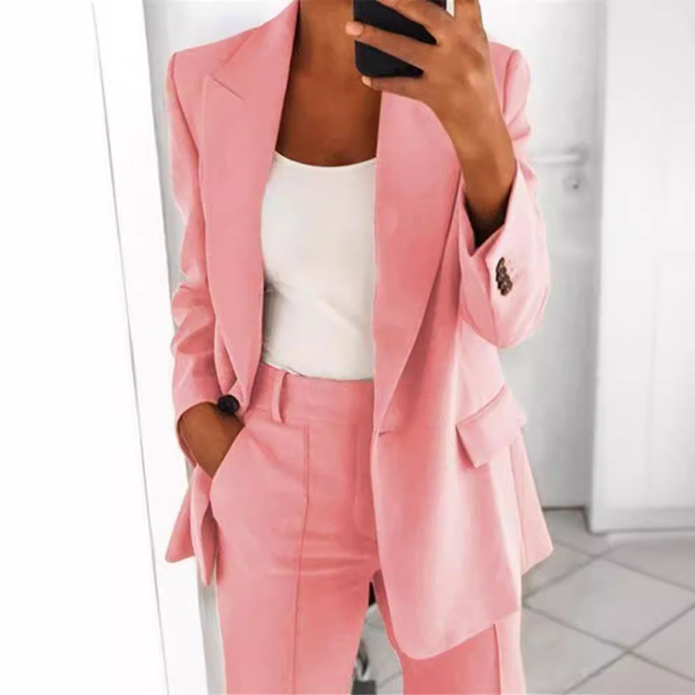 Women's nan Business Blazer Set with structured oversized silhouette, notched collar and pleated trousers Mune Fashion