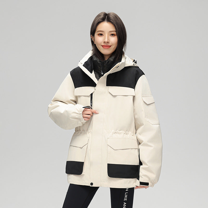 Ladies Fashion Functional Jacket with High Collar Mune Fashion