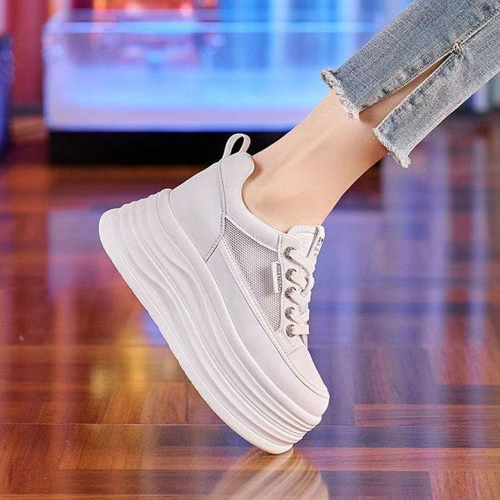 Women's sporty platform sneakers with breathable upper material combination Mune Fashion