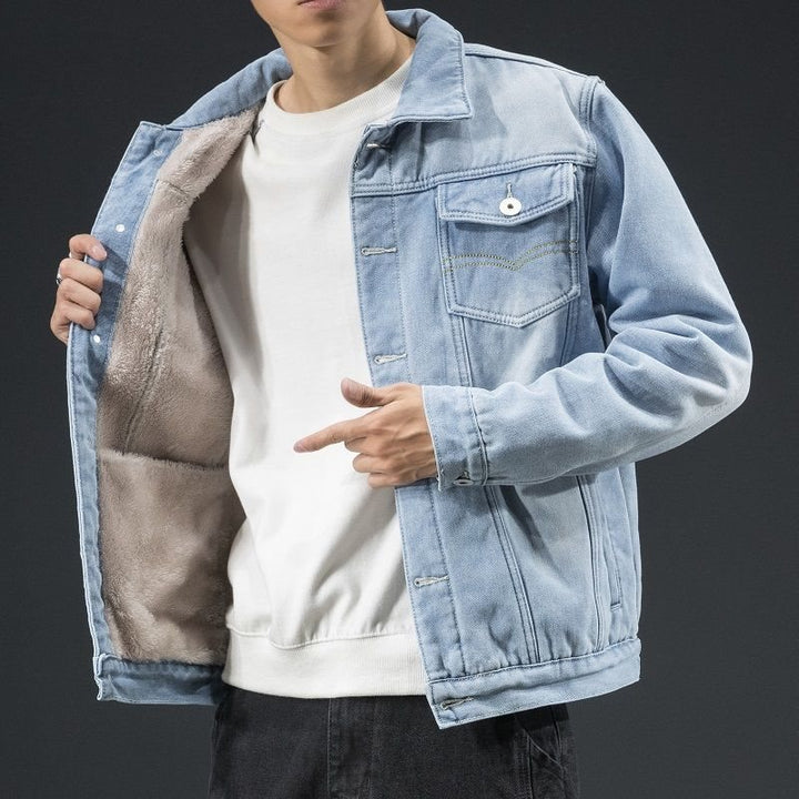 Men's Denim Jacket with Fleece Lining Mune Fashion