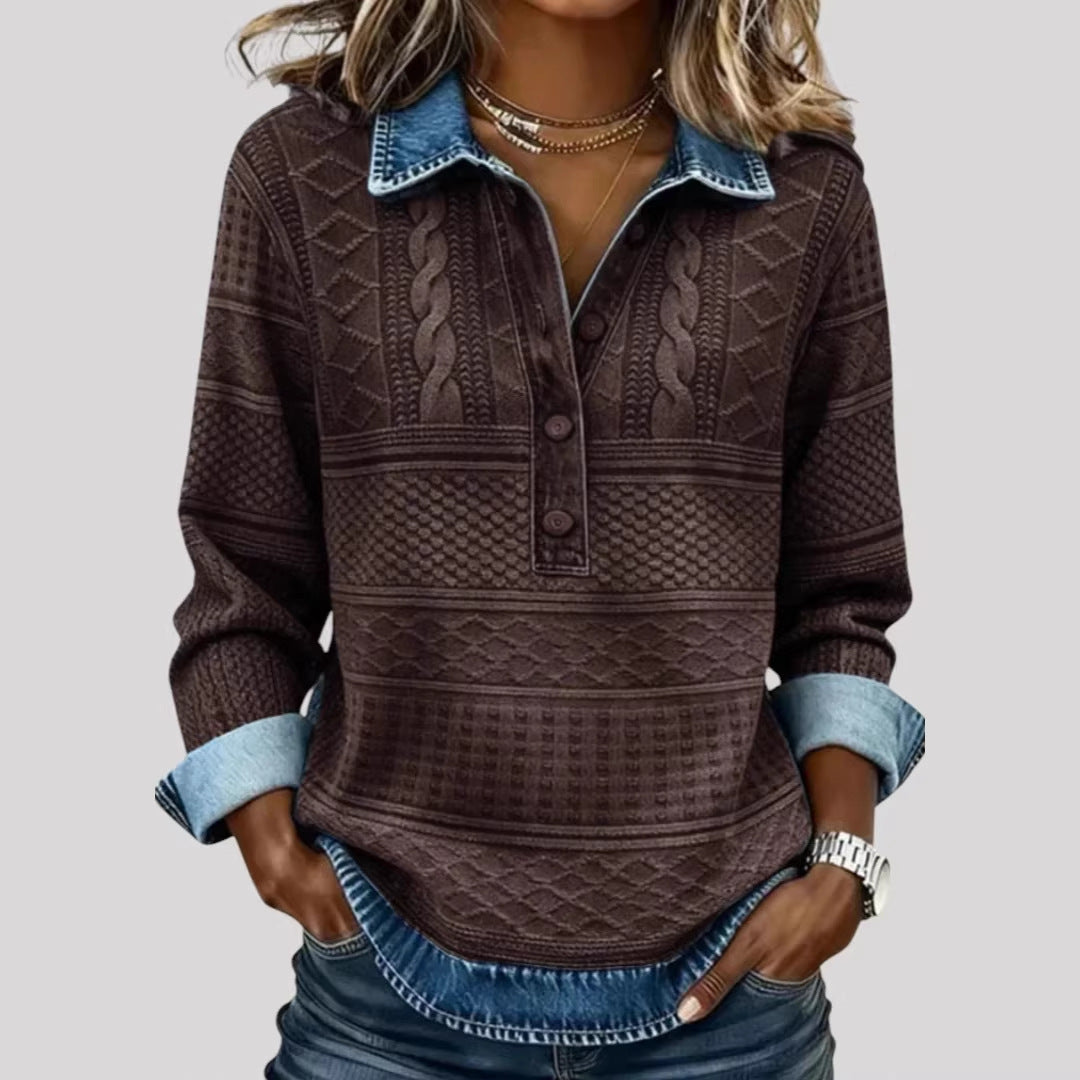 Women's Stylish Sweater with Button Closure
