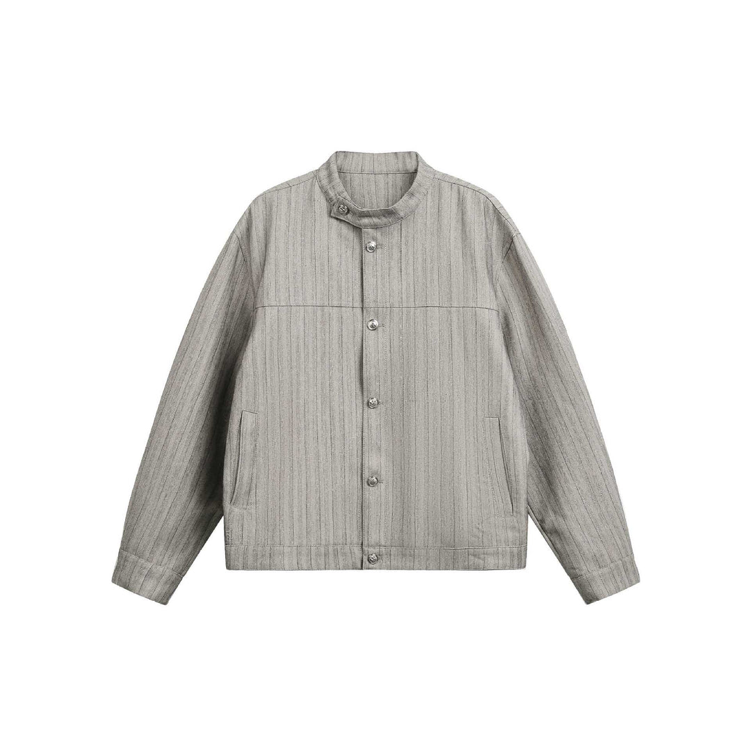 Unisex Oversized Blouson in Workwear Style with Stand-up Collar and Button Placket Mune Fashion