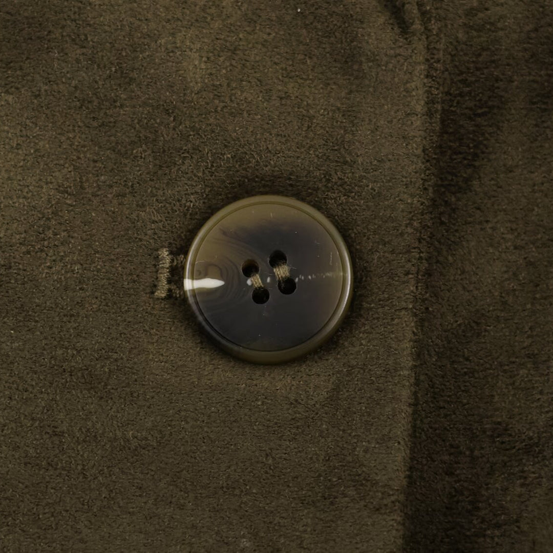 Women's Double-Breasted Suede Look Blazer with Lapel Collar and Flap Pockets Mune Fashion