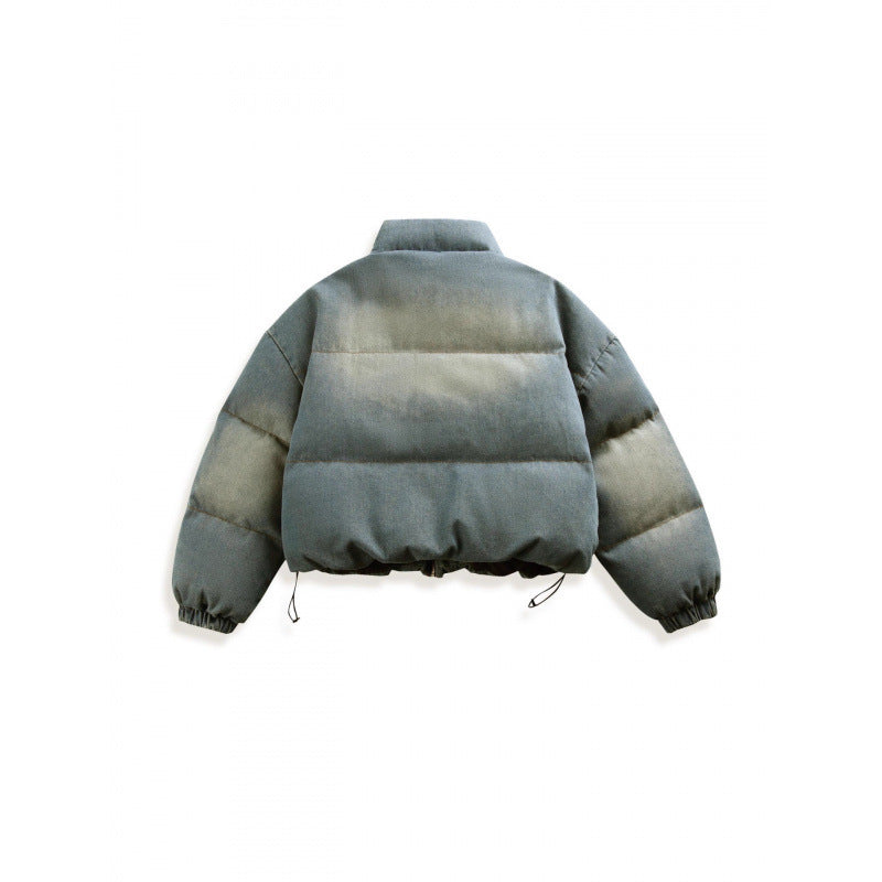 Unisex Short Oversized Padded Jacket with Stand Collar, Drawstring and Elastic Sleeve Cuffs Mune Fashion