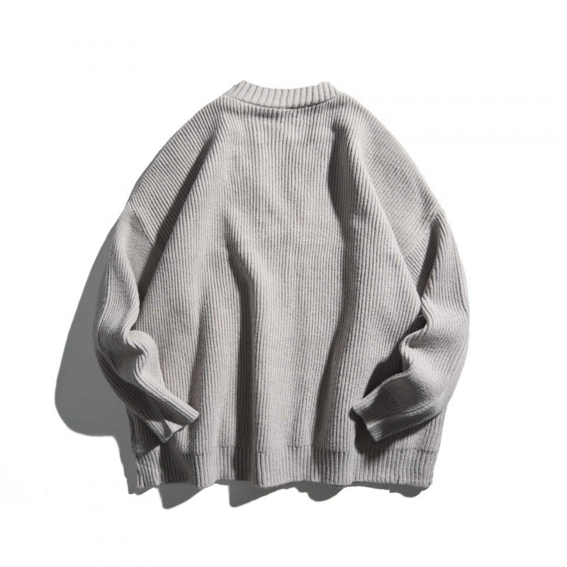 Unisex Oversize fine knit cardigan with V-neck, button placket and patch pockets Mune Fashion