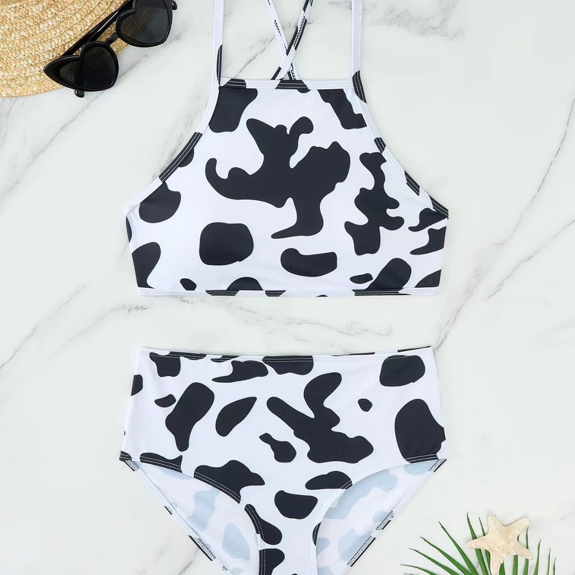 Women's High-Cut Bikini with Creative Pattern Mune Fashion