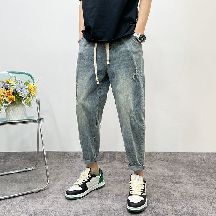 Men's Loose-Fit Jeans Pants with Distressed Look Mune Fashion