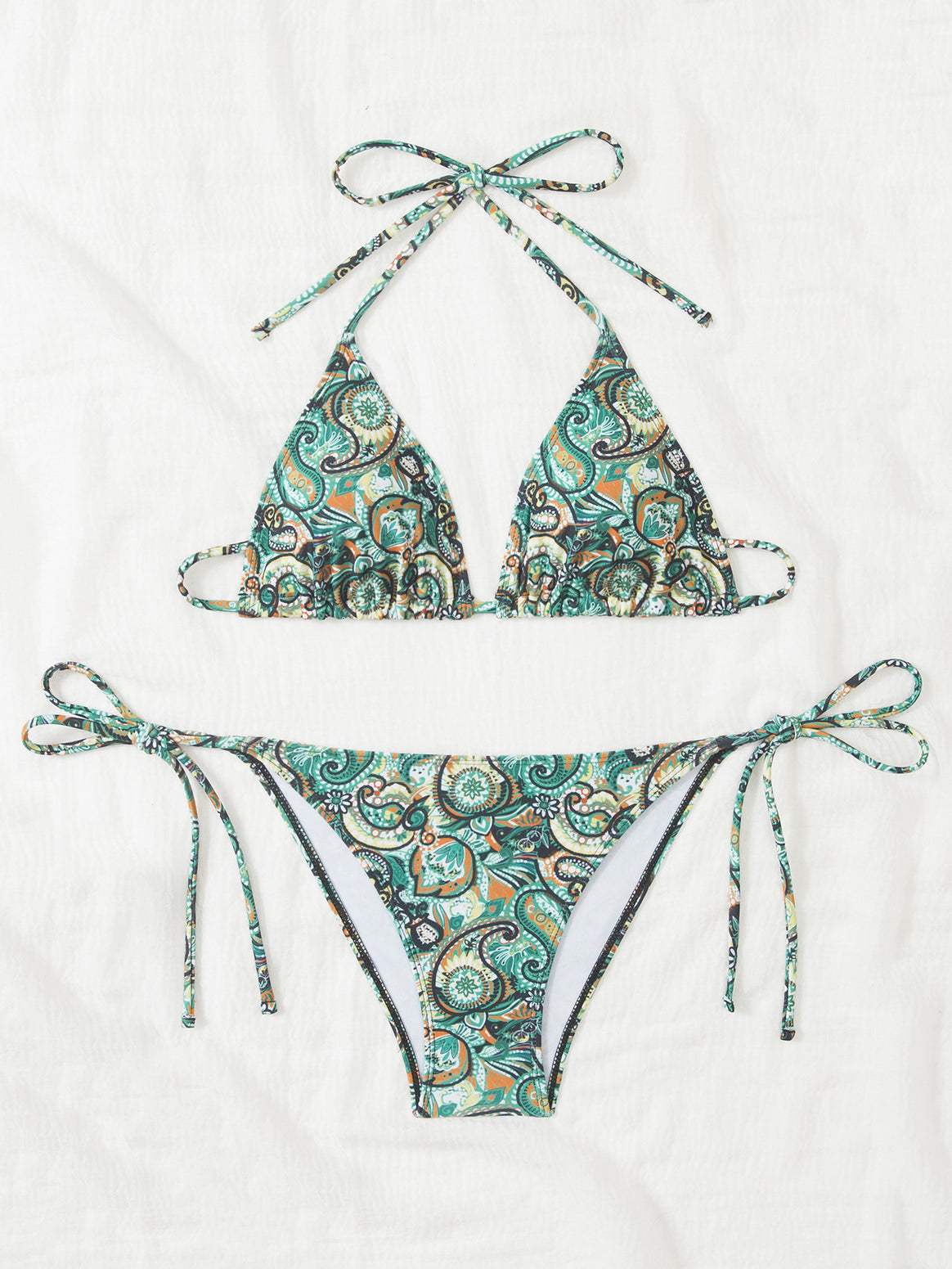 Women's bikini set with playful tie straps and colorful pattern Mune Fashion