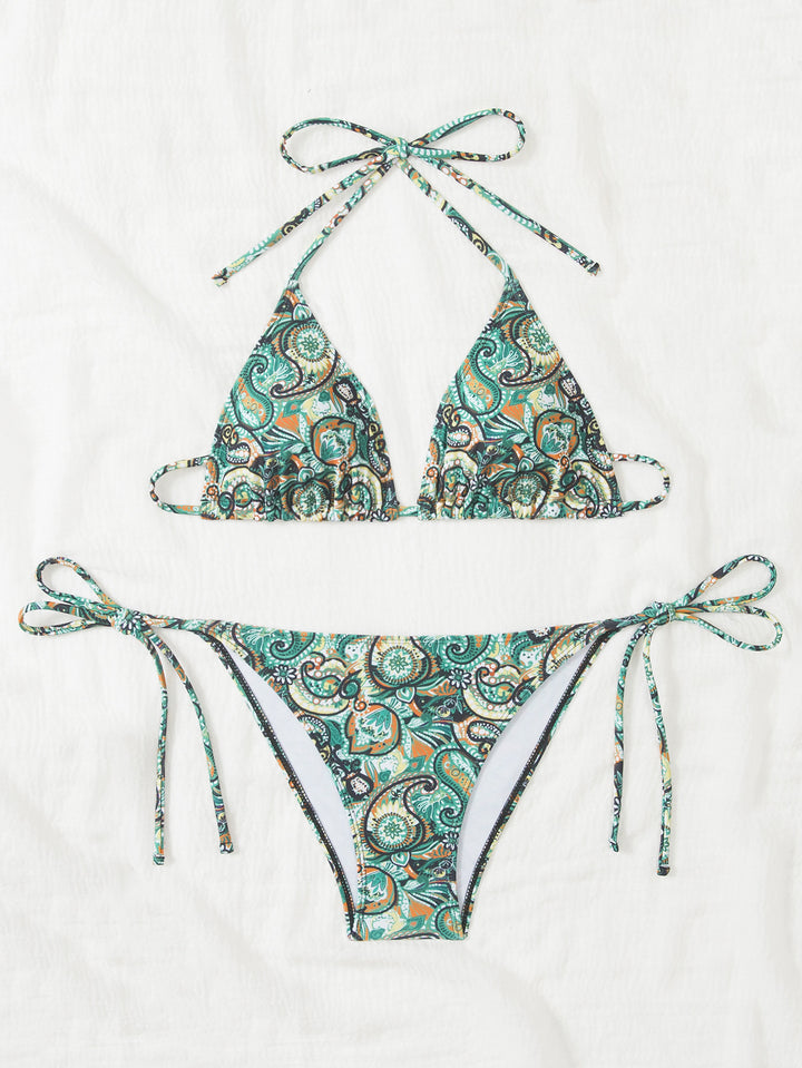 Women's bikini set with playful tie straps and colorful pattern Mune Fashion