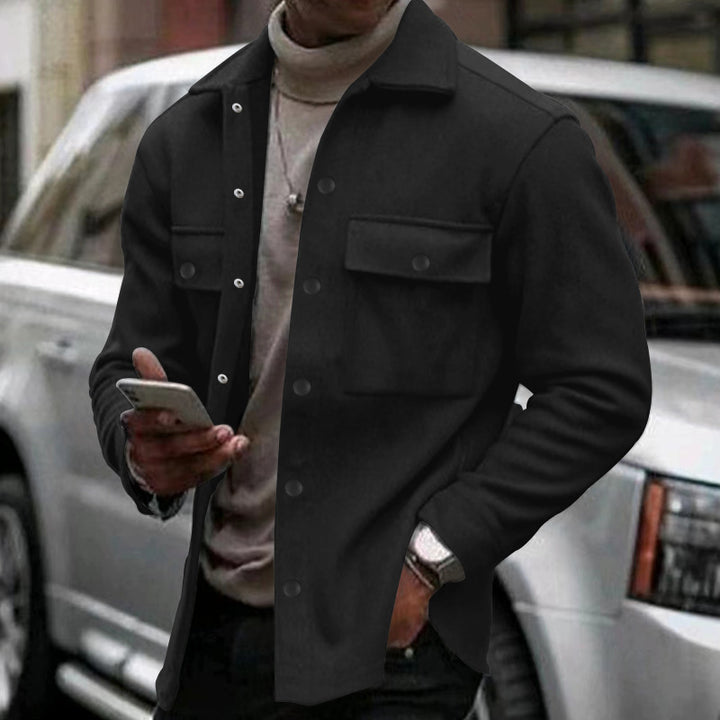 Men's Overshirt-Jacket in Shacket Style with Patch Chest Pockets Mune Fashion