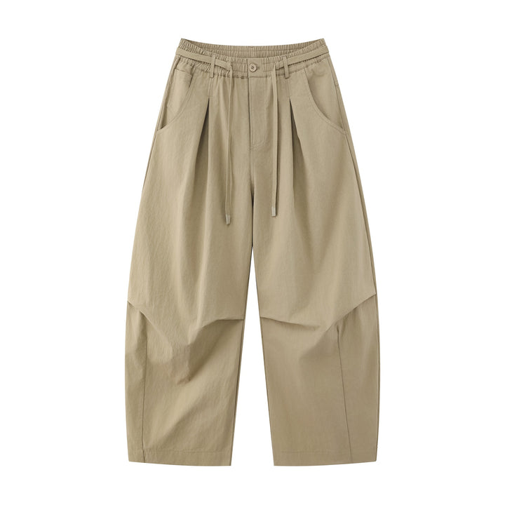 Women's wide culotte trousers with high waist, pleats and drawstring Mune Fashion