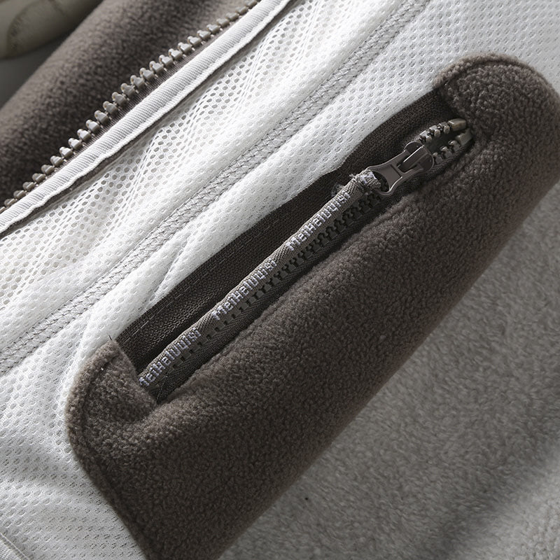 Men's fleece jacket with stand-up collar, full-length zipper, and teddy inner lining Mune Fashion