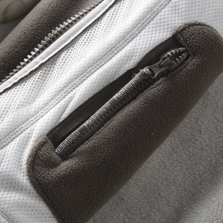 Men's fleece jacket with stand-up collar, full-length zipper, and teddy inner lining Mune Fashion