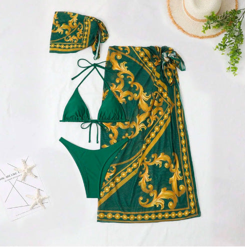 Women's elegant bikini set with curved design and pareo Mune Fashion