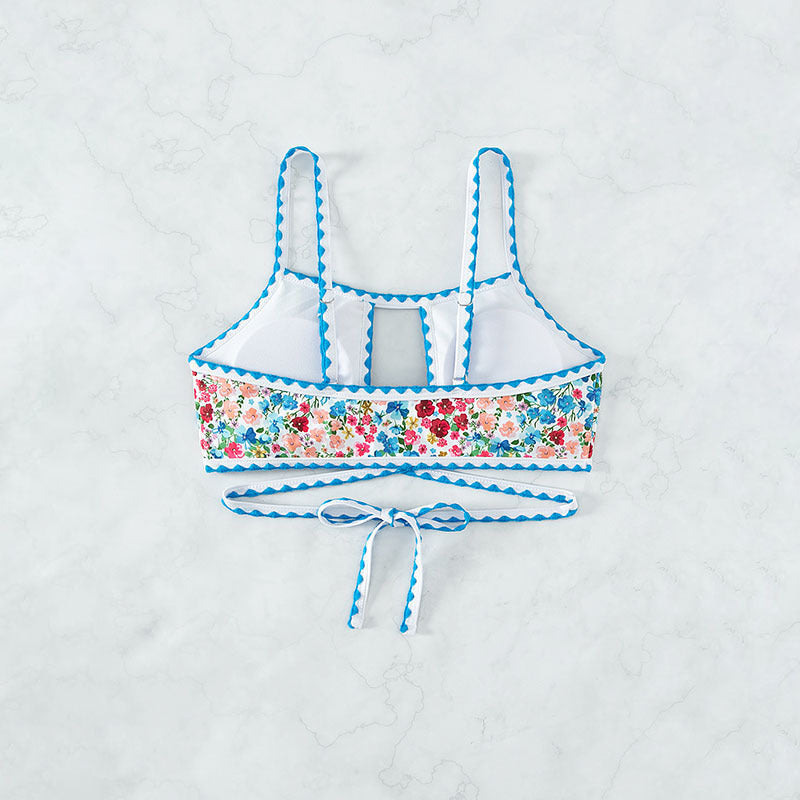 Women's bikini top with floral design and playful ties Mune Fashion