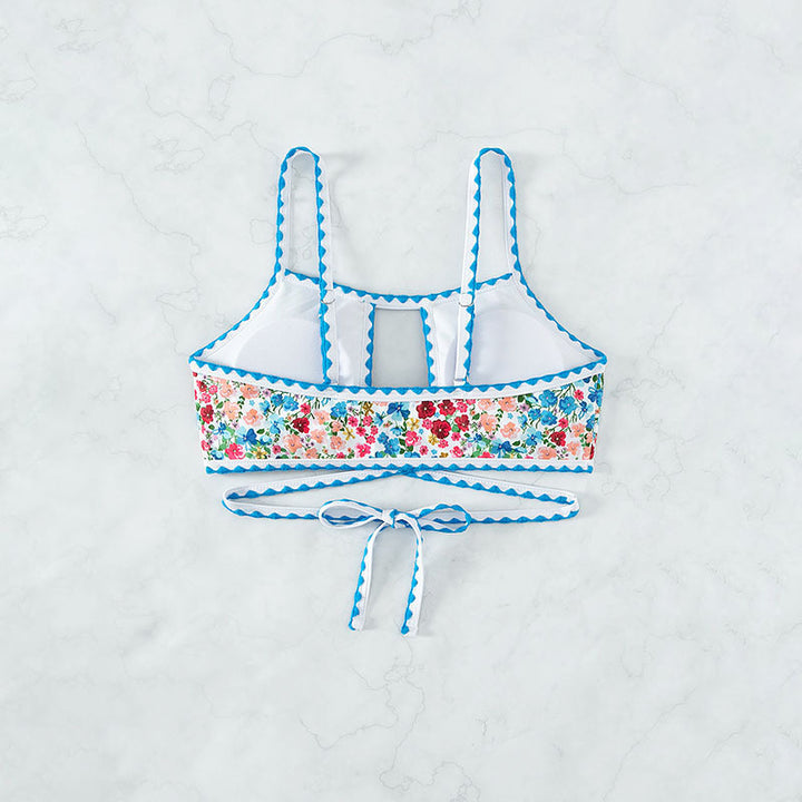 Women's bikini top with floral design and playful ties Mune Fashion