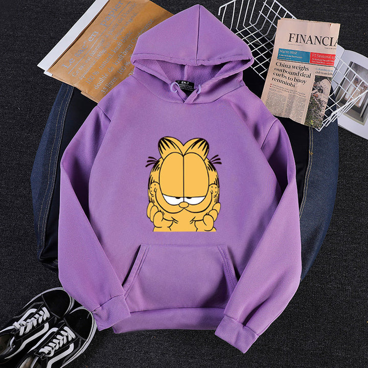 Unisex hooded sweatshirt with large comic face print, soft fleece lining and kangaroo pocket Mune Fashion