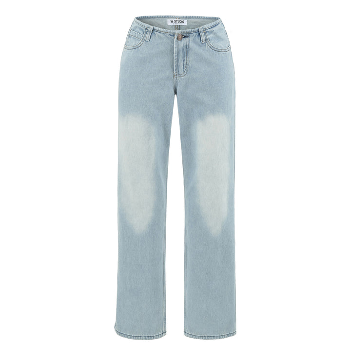 Women Highwaist Cropped Jeans with straight cut and wide leg Mune Fashion