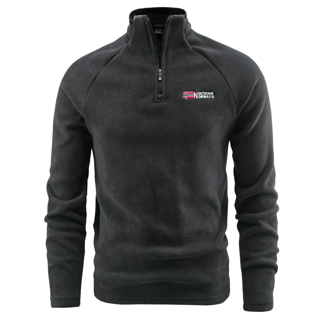 Men's fleece pullover with half zipper and high stand-up collar Mune Fashion