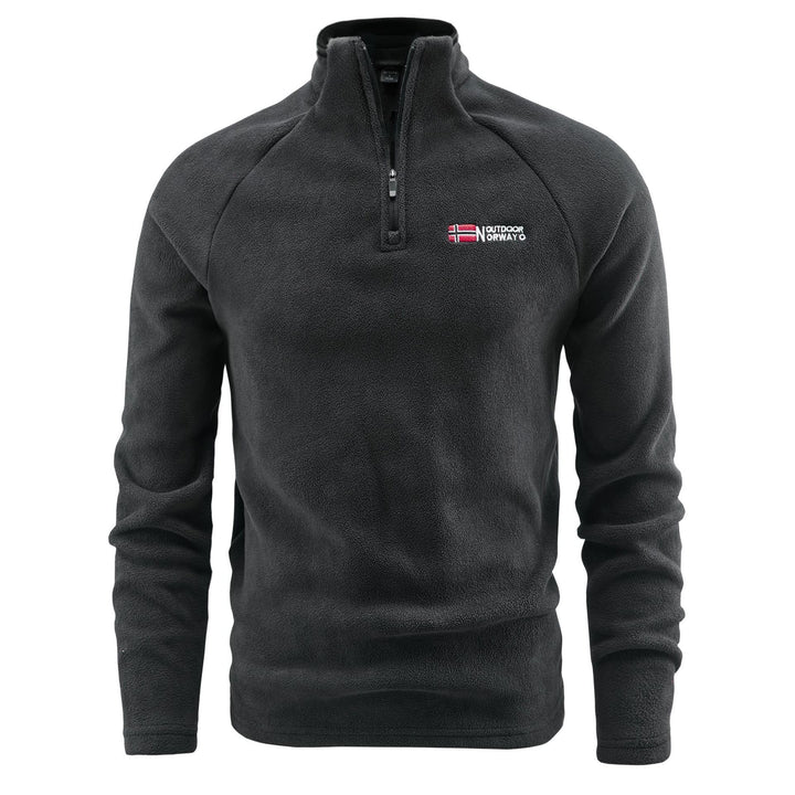 Men's fleece pullover with half zipper and high stand-up collar Mune Fashion