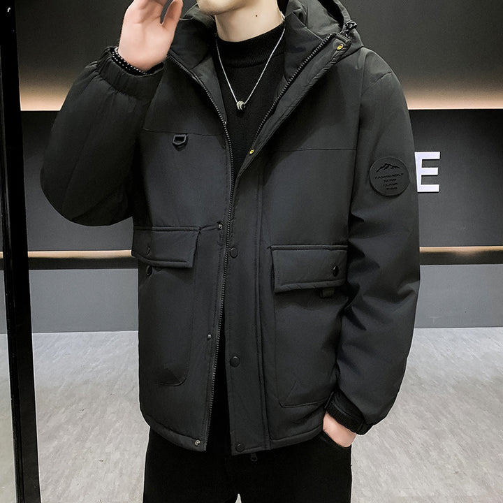 Men's Padded Short Parka with Hood windproof water-repellent and multifunctional pockets Mune Fashion