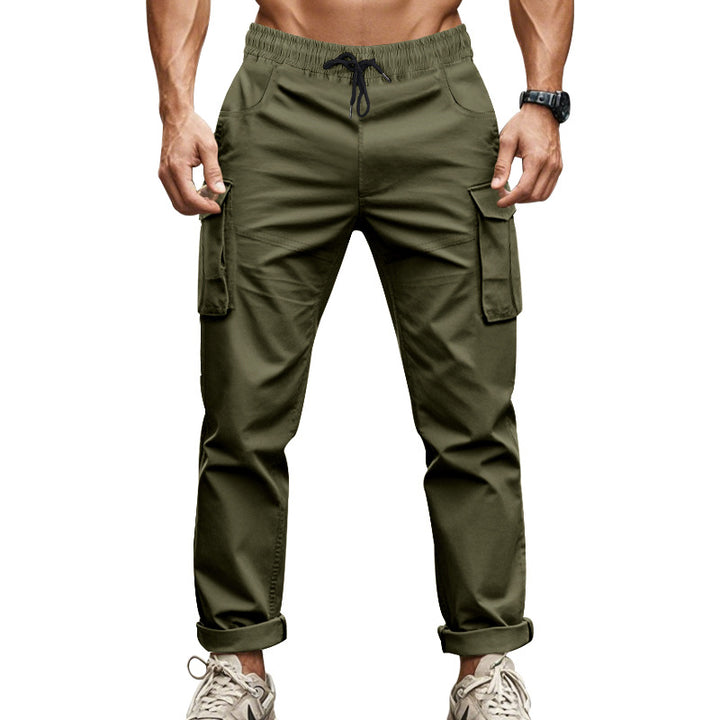 Men's urban cargo chinos in jogging style with elastic drawstring waistband and multifunctional pockets Mune Fashion