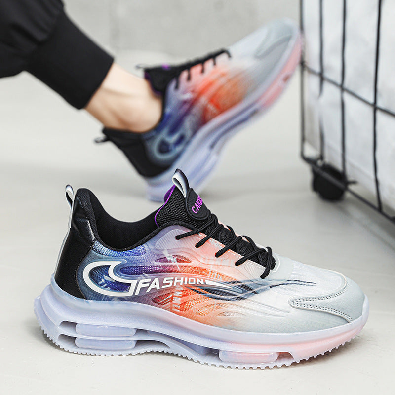Men's sporty air chamber sneakers with transparent TPU upper material, visible air capsule, and shock-absorbing platform sole Mune Fashion