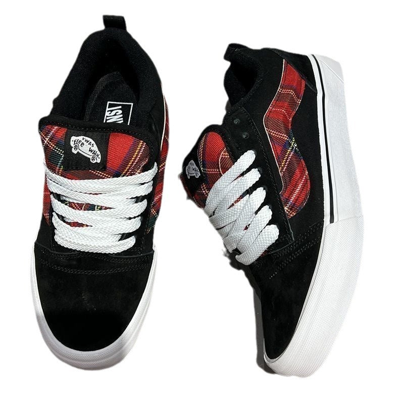 Women's sneakers with checked upper material and sturdy suede Mune Fashion