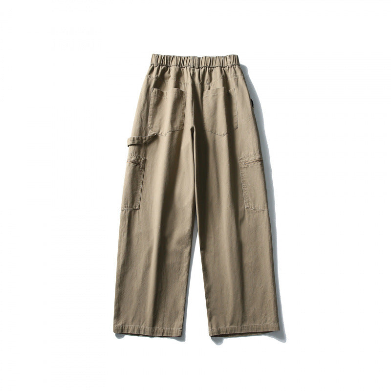 Men's Loose Utility Cargo Pants with Elastic Waistband and Patch Pockets Mune Fashion